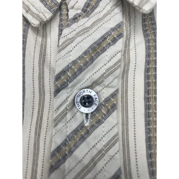 The North Face Mens Size Medium Button Up Shirt A5 Series Tan Short Sleeve - Picture 6 of 11